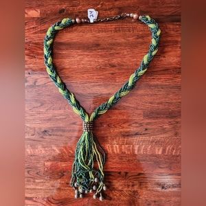 Shades Of Green Lariat Necklace
